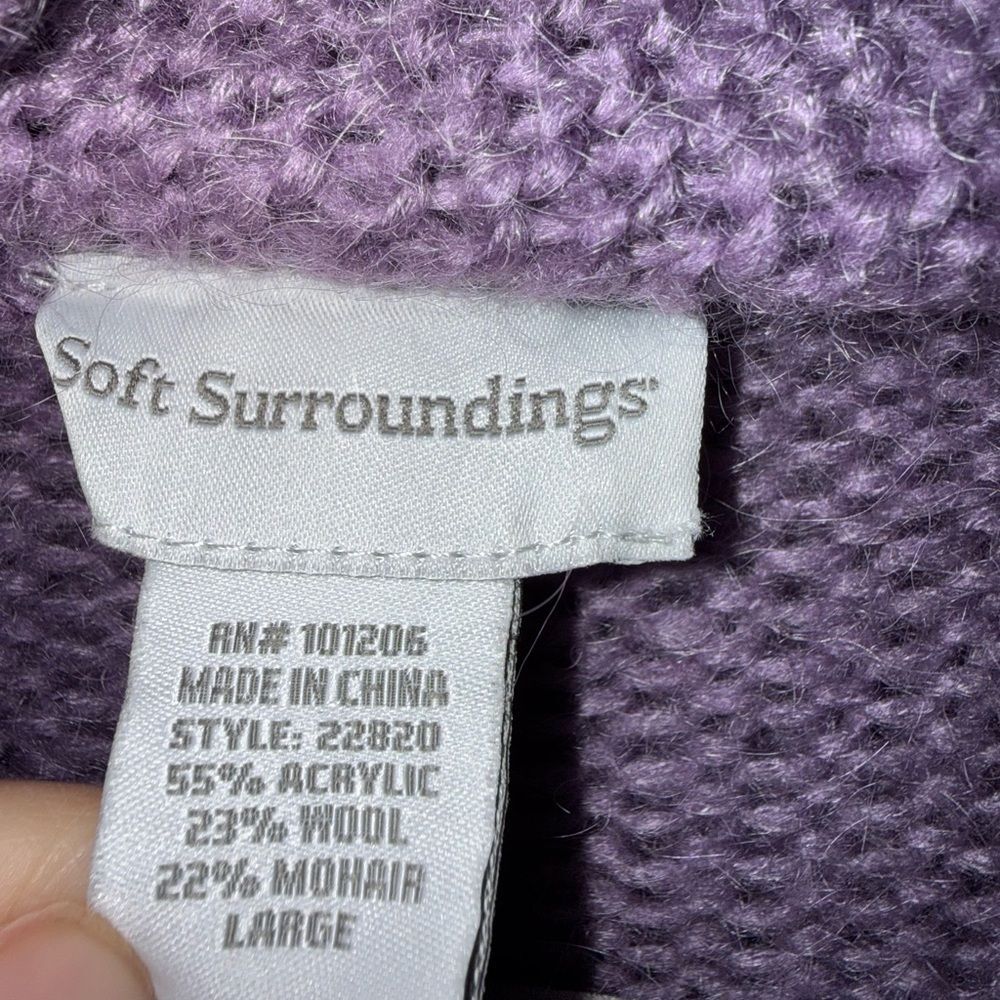 Soft Surroundings Telluride Wool Mohair Topper Open Cardigan Large EUC purple - Picture 6 of 9
